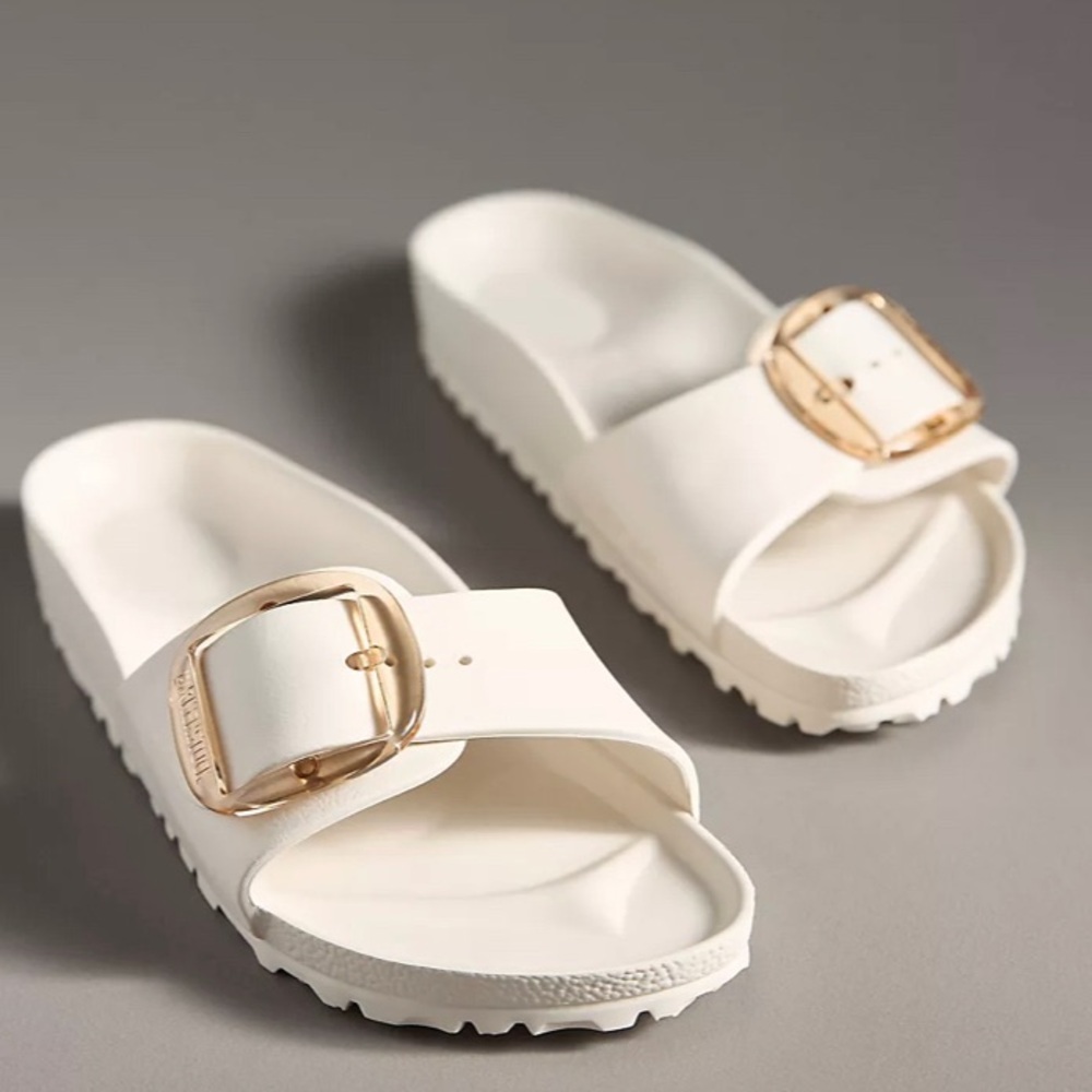 Birkenstock Madrid EVA eggshell white big buckle Sandal 41 Fits sizes 10-10.5M